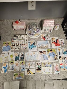 BTS K-Pop Photo Card Set - Pastel Blue Accents